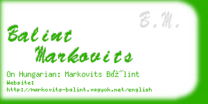 balint markovits business card